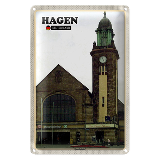 Blechschild Städte Hagen Hauptbahnhof Zug 20x30cm
