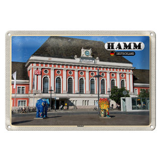 Blechschild Städte Hamm Bahnhof Skulpturen 30x20cm