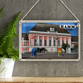 Blechschild Städte Hamm Bahnhof Skulpturen 30x20cm