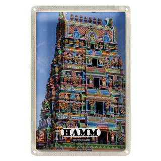 Blechschild Städte Hamm Siri-Kamadchi-Ampal-Tempel 20x30cm