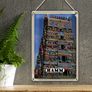 Blechschild Städte Hamm Siri-Kamadchi-Ampal-Tempel 20x30cm