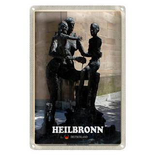 Blechschild Städte Heilbronn Denkmal der Trümmerräumer 20x30cm