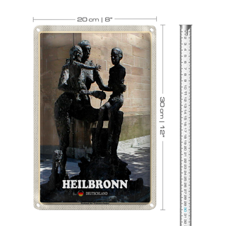 Blechschild Städte Heilbronn Denkmal der Trümmerräumer 20x30cm