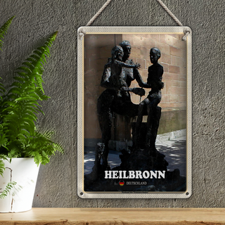 Blechschild Städte Heilbronn Denkmal der Trümmerräumer 20x30cm