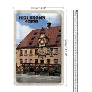 Blechschild Städte Heilbronn Rathaus Altstadt 20x30cm