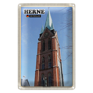Blechschild Städte Herne Bonifatius-Kirche Architektur 20x30cm