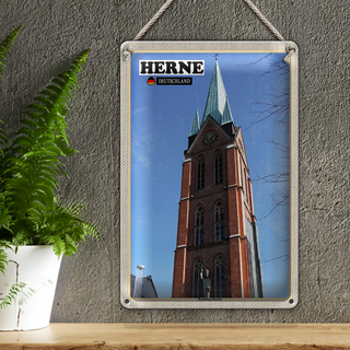 Blechschild Städte Herne Bonifatius-Kirche Architektur 20x30cm