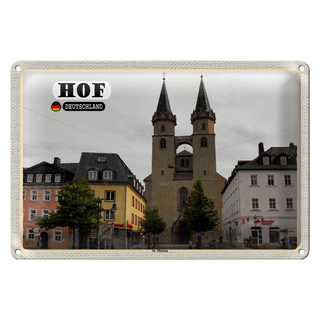 Blechschild Städte Hof St. Martin Architektur 30x20cm