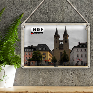 Blechschild Städte Hof St. Martin Architektur 30x20cm