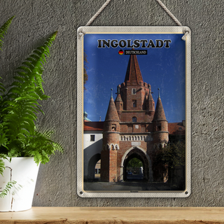 Blechschild Städte Ingolstadt Kreuztor Architektur 20x30cm