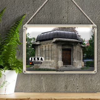 Blechschild Städte Jena Ernst Abbe Denkmal Wanddeko 30x20cm