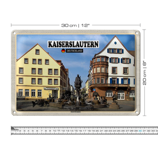 Blechschild Städte Kaiserslautern Kaiserbrunnen 30x20cm