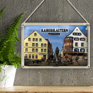 Blechschild Städte Kaiserslautern Kaiserbrunnen 30x20cm