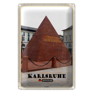 Blechschild Städte Karlsruhe Pyramide Architektur 20x30cm
