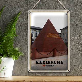 Blechschild Städte Karlsruhe Pyramide Architektur 20x30cm