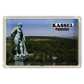 Blechschild Städte Kassel Herkules Skulptur 30x20cm