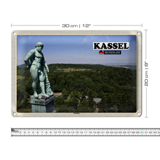 Blechschild Städte Kassel Herkules Skulptur 30x20cm