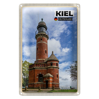 Blechschild Städte Kiel Leuchtturm Architektur 20x30cm