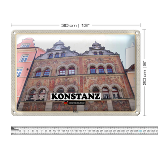 Blechschild Städte Konstanz Rathaus Architektur 30x20cm