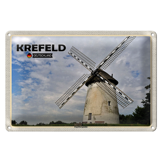 Blechschild Städte Krefeld Engelbergmühle Wiese 30x20cm