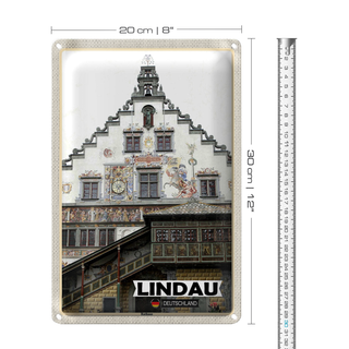 Blechschild Städte Lindau Rathaus Architektur 20x30cm