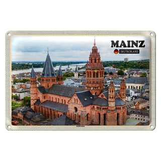 Blechschild Städte Mainz Kaiserdom Kiche Christentum 30x20cm