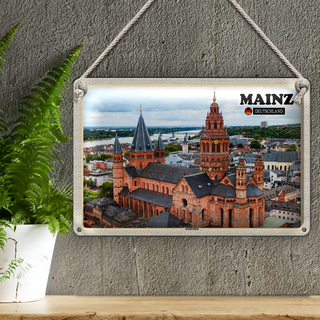 Blechschild Städte Mainz Kaiserdom Kiche Christentum 30x20cm