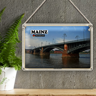 Blechschild Städte Mainz Theodor-Heuss-Brücke 30x20cm