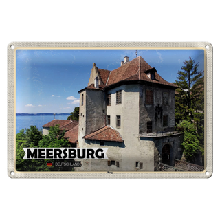 Blechschild Städte Meersburg Burg Architektur 30x20cm