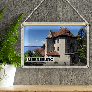 Blechschild Städte Meersburg Burg Architektur 30x20cm