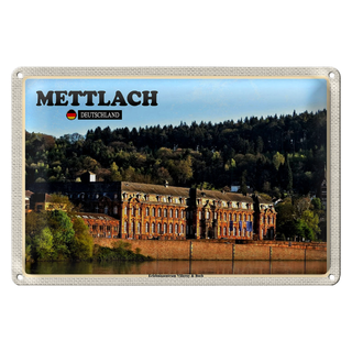 Blechschild Städte Mettlach altes Fabrik Gebäude 30x20cm