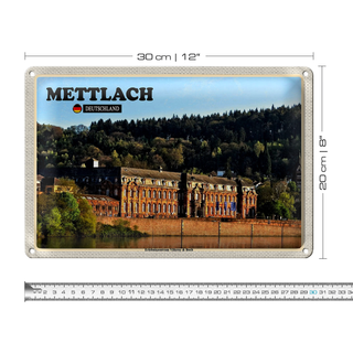 Blechschild Städte Mettlach altes Fabrik Gebäude 30x20cm