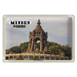 Blechschild Städte Minden Kaiser-Wilhelm-Denkmal 30x20cm