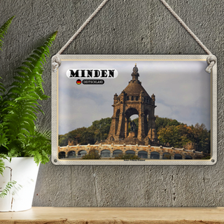 Blechschild Städte Minden Kaiser-Wilhelm-Denkmal 30x20cm