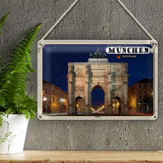 Blechschild Städte München Siegestor Architektur 30x20cm