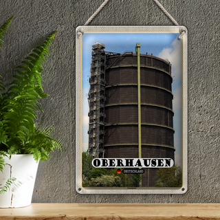 Blechschild Städte Oberhausen Gasometer Gebäude 20x30cm