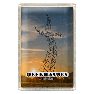 Blechschild Städte Oberhausen Tanzender Strommast 20x30cm