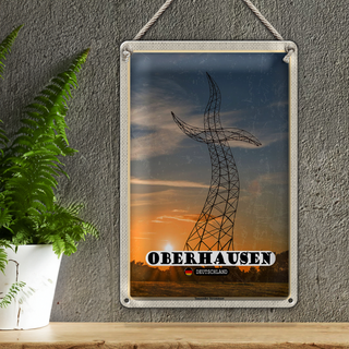 Blechschild Städte Oberhausen Tanzender Strommast 20x30cm