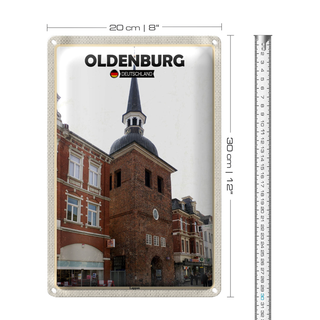 Blechschild Stadt Oldenburg Lappan Architektur 20x30cm