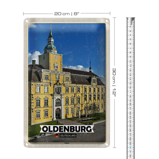 Blechschild Städte Oldenburg Schloss Architekur 20x30cm