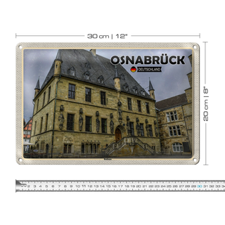 Blechschild Städte Osnabrück Rathaus Architektur 30x20cm