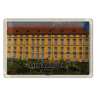 Blechschild Städte Osnabrück Schloss Mittelalter 30x20cm