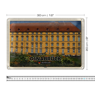 Blechschild Städte Osnabrück Schloss Mittelalter 30x20cm