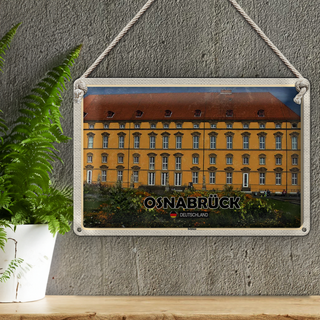 Blechschild Städte Osnabrück Schloss Mittelalter 30x20cm