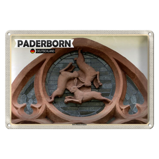 Blechschild Städte Paderborn Drei Hasen-Fenster 30x20cm