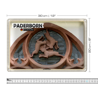 Blechschild Städte Paderborn Drei Hasen-Fenster 30x20cm