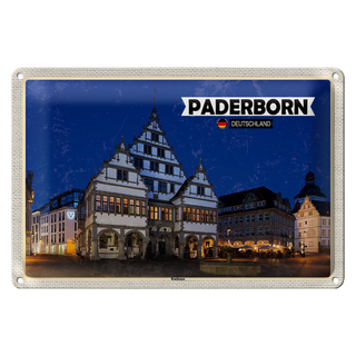 Blechschild Städte Paderborn Rathaus Altstadt 30x20cm