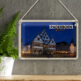 Blechschild Städte Paderborn Rathaus Altstadt 30x20cm