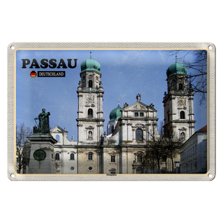 Blechschild Städte Passau Domplatz Architektur 30x20cm