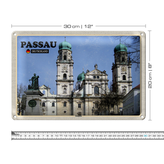 Blechschild Städte Passau Domplatz Architektur 30x20cm